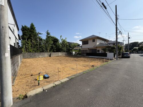 【売地】玉川学園前駅 徒歩22分・2宅地・建築条件なし・整形地・前面道路6.6m・高低差なし
